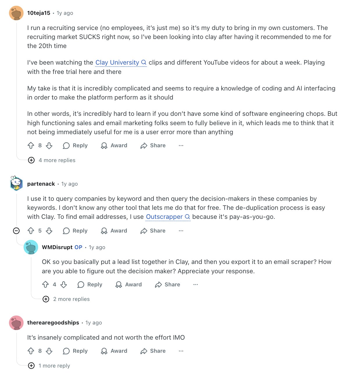 Clay reviews on reddit